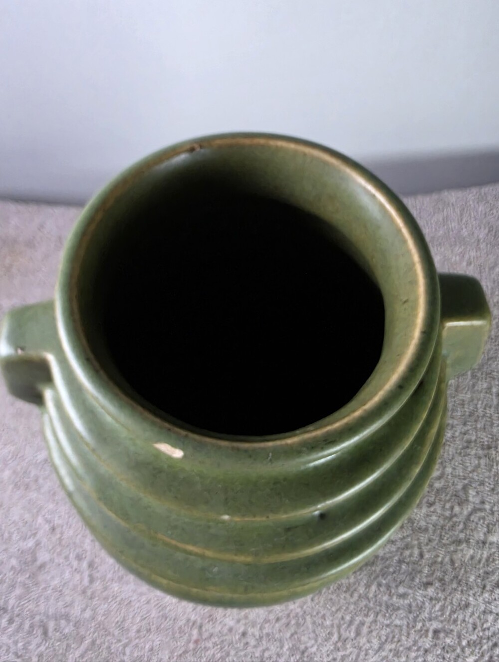 Green McCoy Art Pottery Brutalist Vase - Sculptural Ceramic Vase - Picture 8 of 14